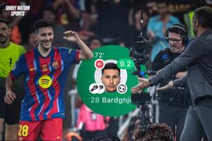 超值表现！20岁巴德吉出场413分钟2球4助，巴萨仅花250万欧